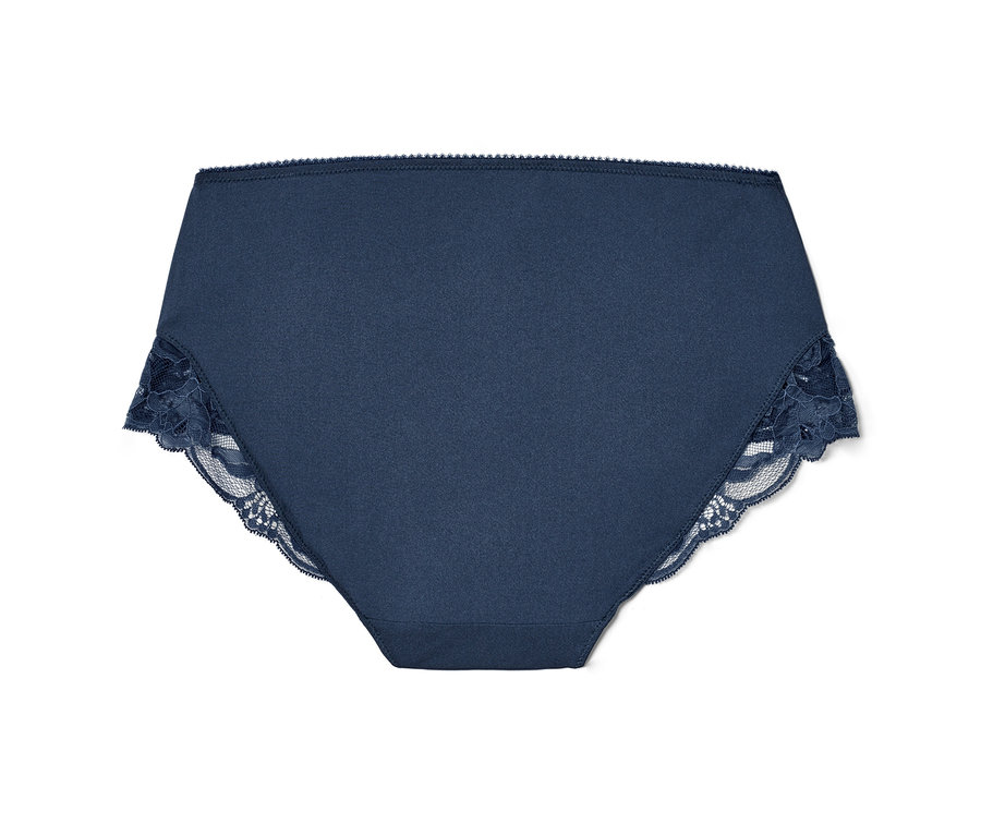 Blaue Midrise-Panty.