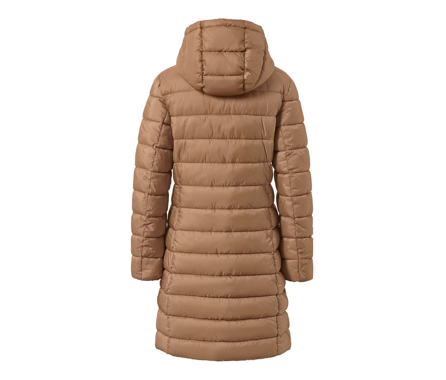 Steppmantel mit Kapuze von hinten.