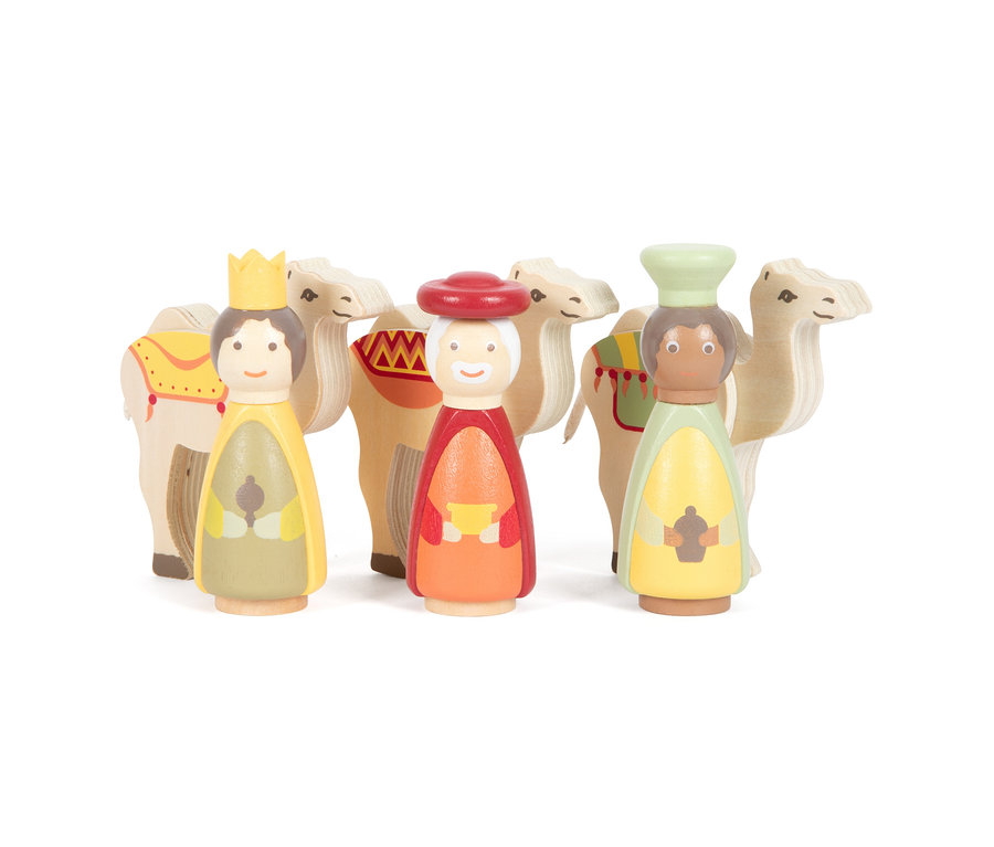 small foot Spiel-Set »Weihnachtskrippe« aus Holz: drei Könige und drei Kamele.