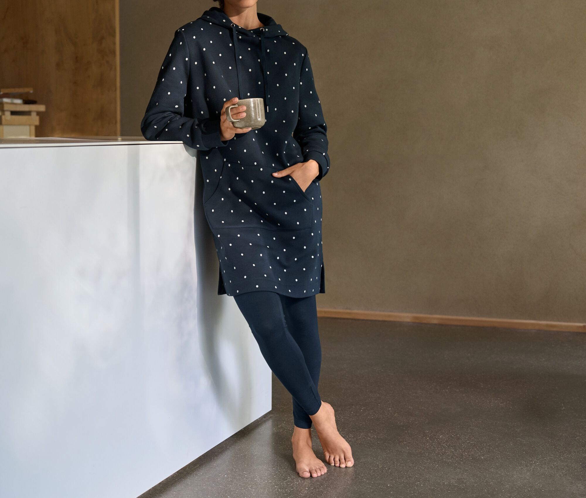 Thumbnail - Tchibo - Loungewear-Kleid - Damen - Gr. L - weiß
