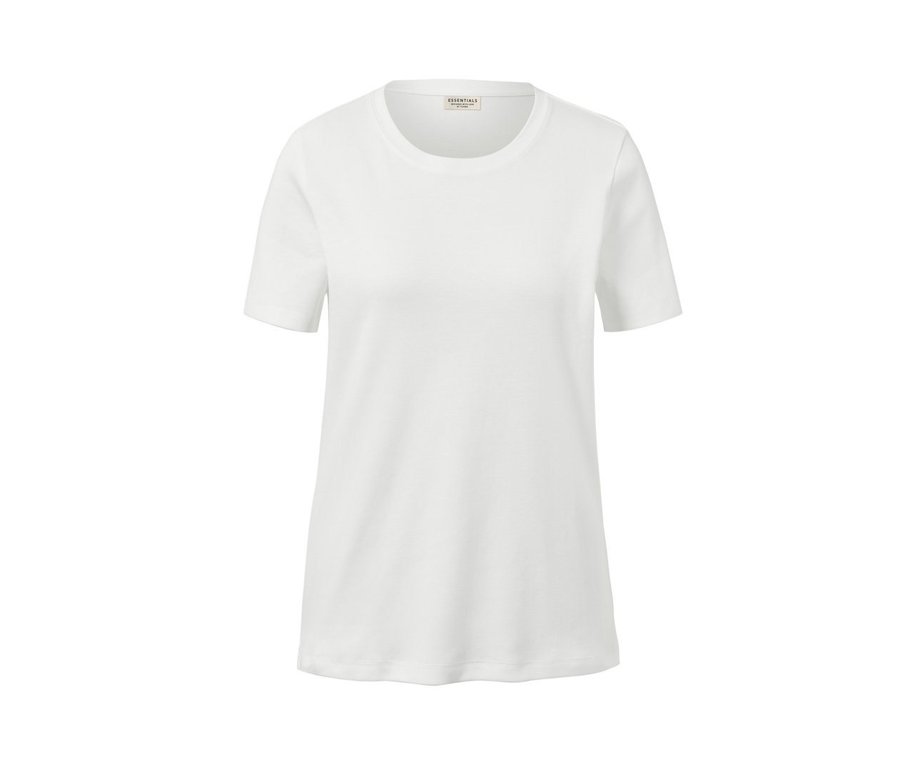 Cremefarbenes Basic T-Shirt.