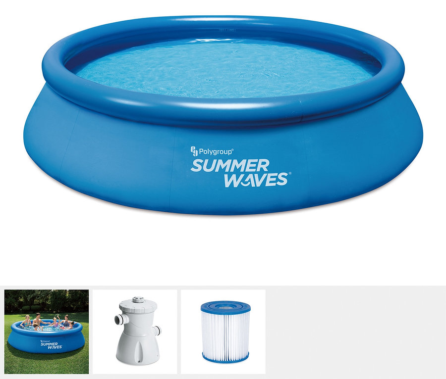 Blauer Summer Waves Rundpool, Ø ca. 366 cm.