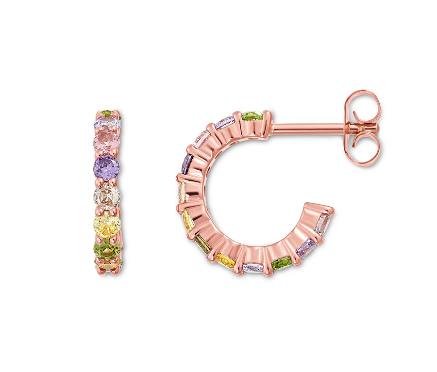 Zwei 925 Silber Creolen Multicolor.