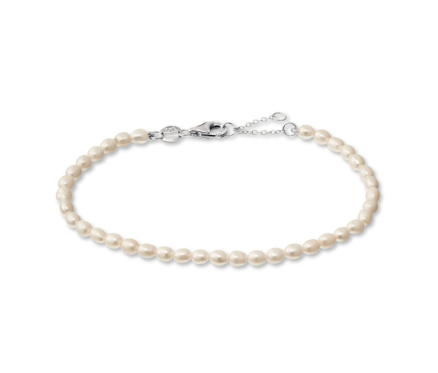 925 Silber Armband Tiny Pearls mit kleinen, weißen Perlen.