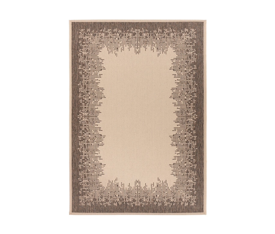 Ein cremefarbener Kayoom Outdoor-Teppich »Splash 900« mit abstraktem Muster.