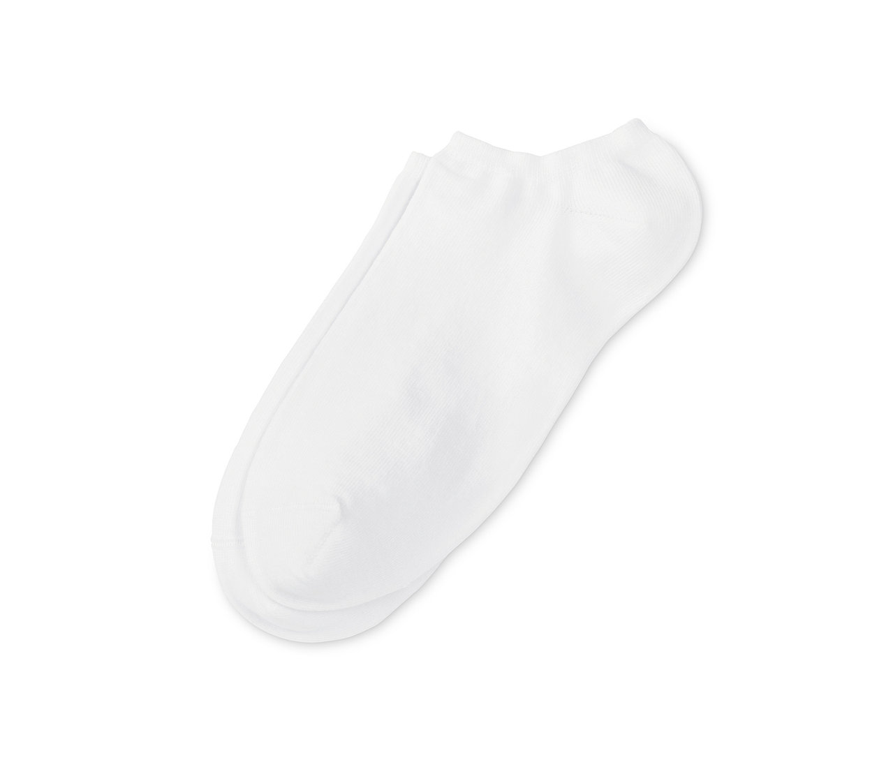Zwei Paar weiße Sneakersocken.