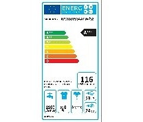 Energielabel der Samsung Waschmaschine WW80T534ATW/S2.