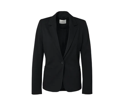Schwarzer Jerseyblazer.