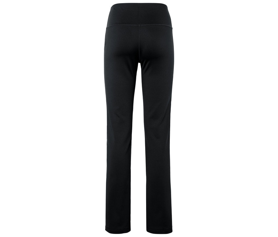 Schwarze, hochtaillierte Leggings von hinten.