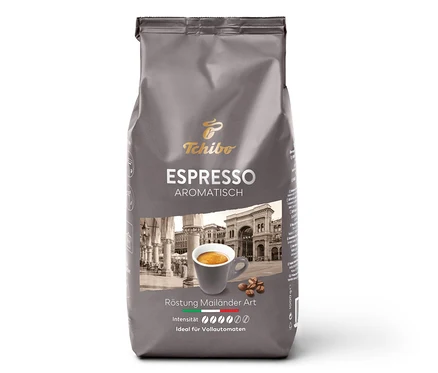 Graue Verpackung Espresso Aromatisch - 1 kg Ganze Bohne.
