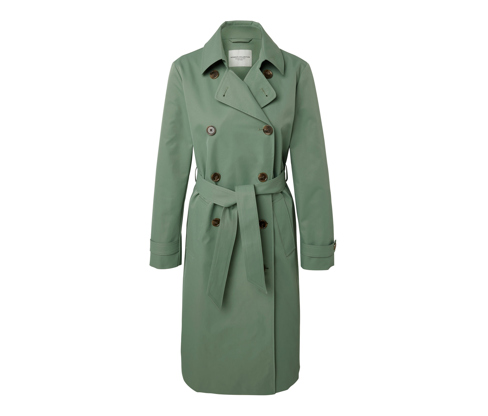 Trenchcoat - Damen - Gr. 34 - hellgrün - hellgrün