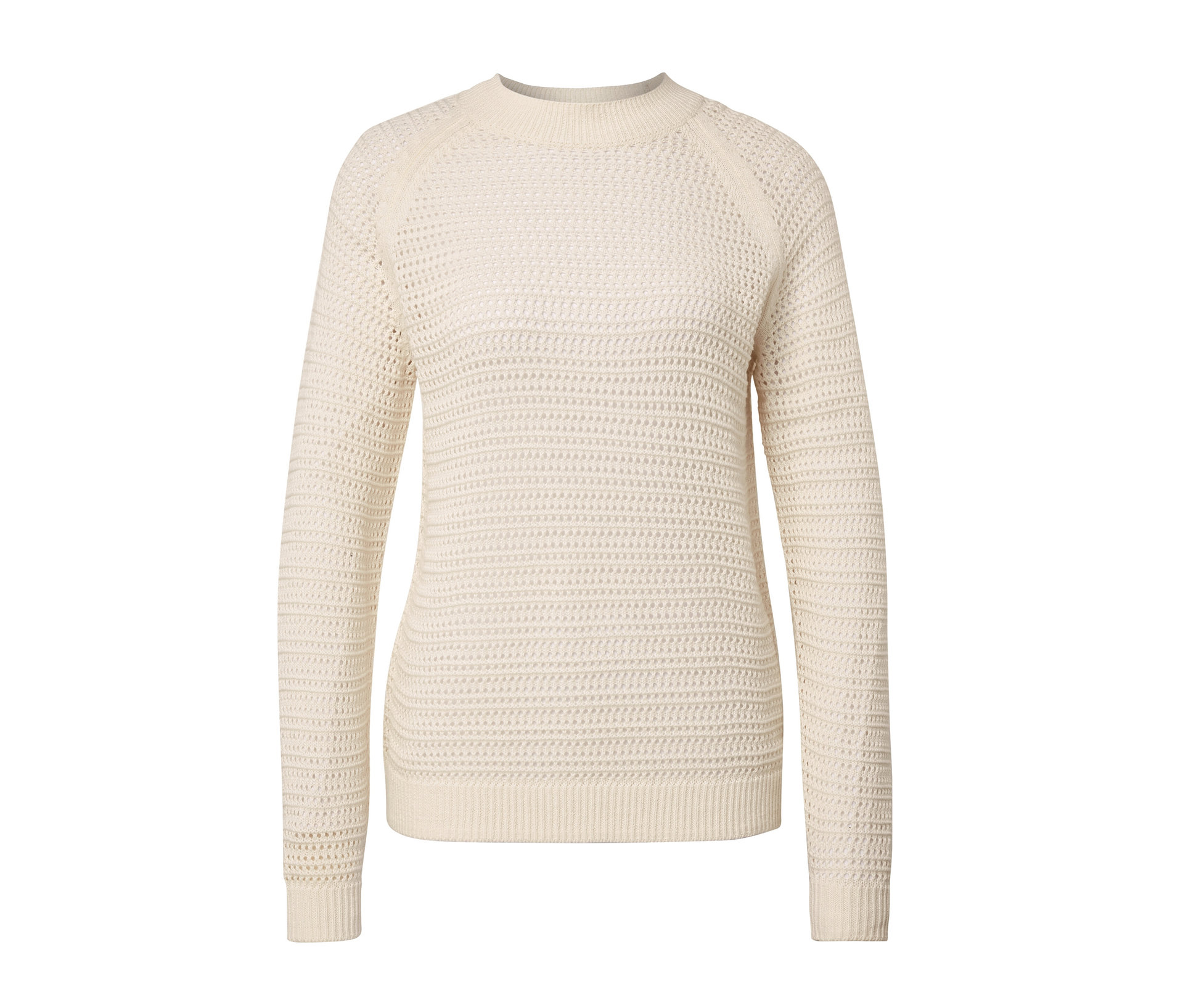 Pullover in Pointellestrick - Damen - Gr. M - creme - creme