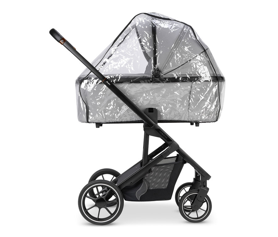 Detailaufnahme von Osann Kombi-Kinderwagen Juntos, rock mit Regenschutz.
