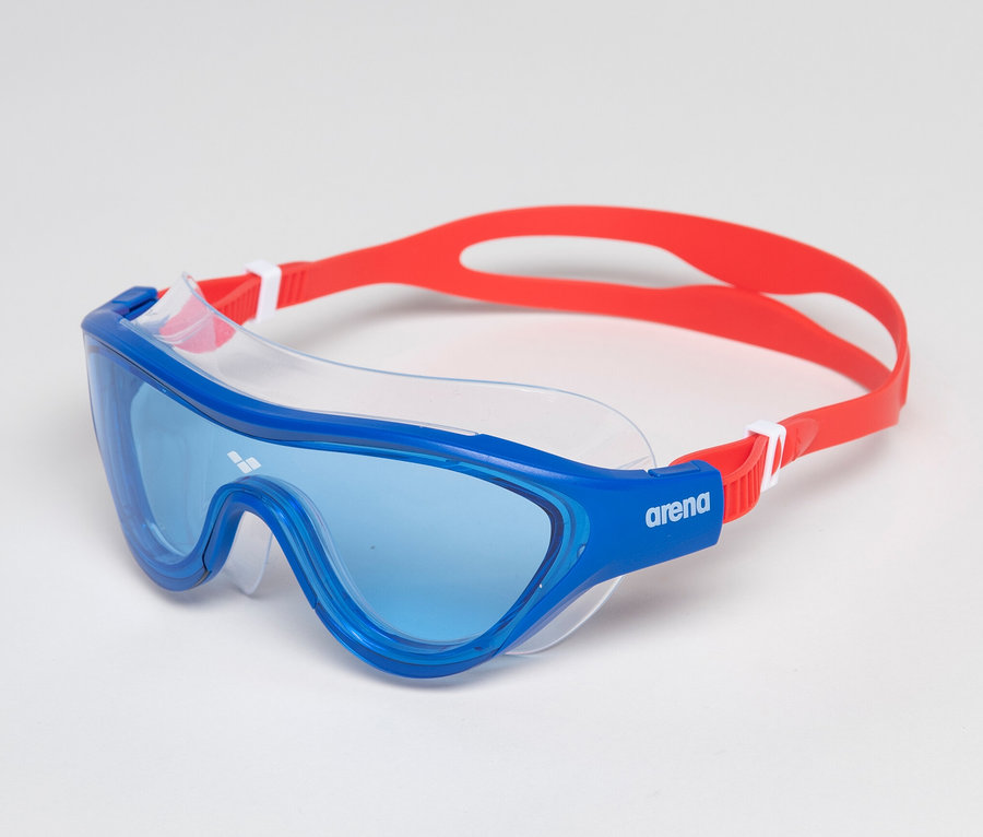 Blaue arena Junior Kinder-Schwimmbrille The One Mask auf weißem Hintergrund.