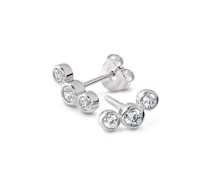 925 Silber Ohrstecker Zirkoniabogen