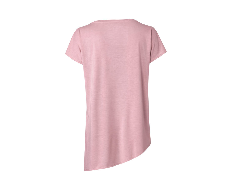 Rosa Sportshirt mit kurzen Ärmeln.
