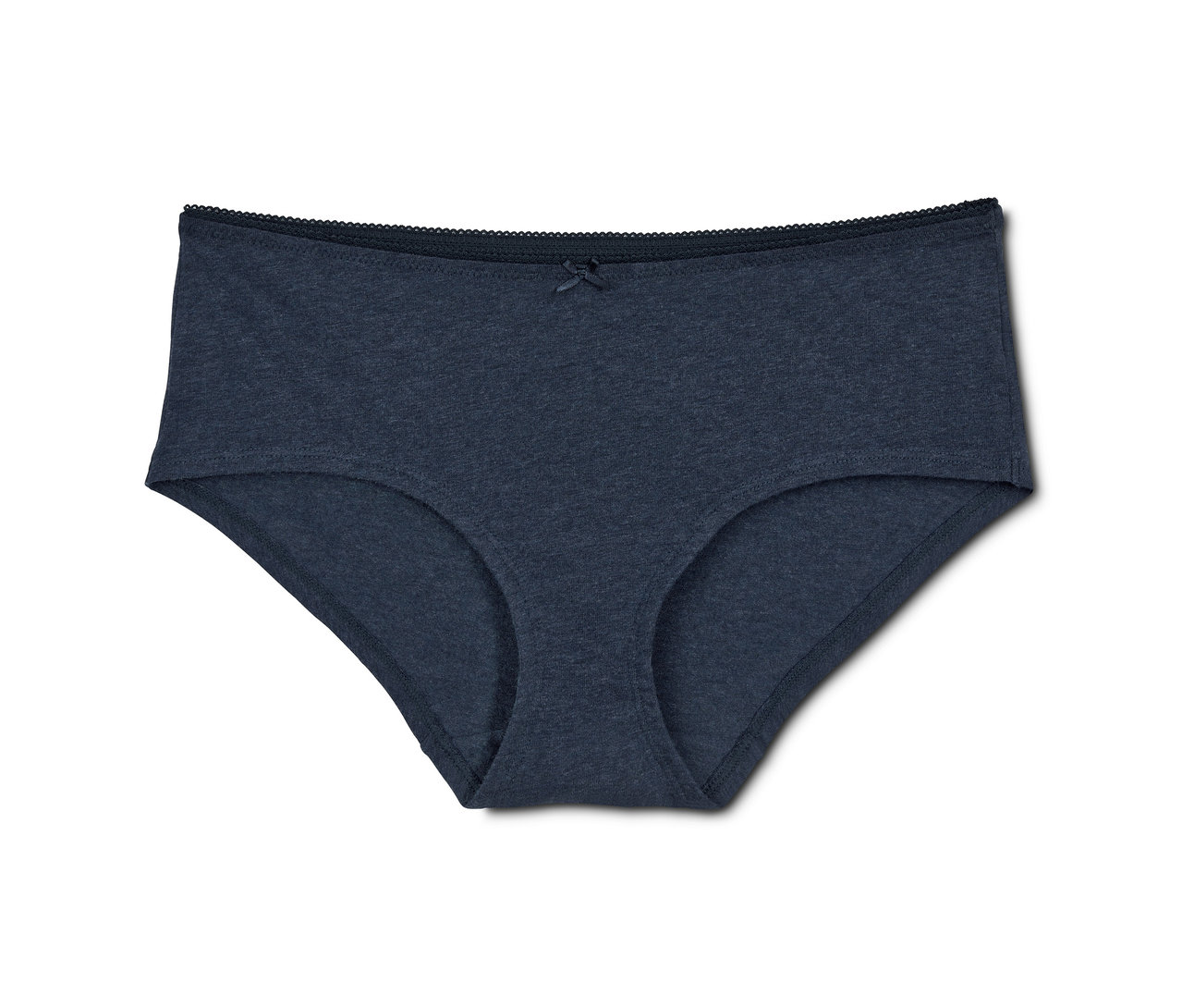 Marineblaue 5 Pantys mit Schleife und Spitzenborte am Bund.