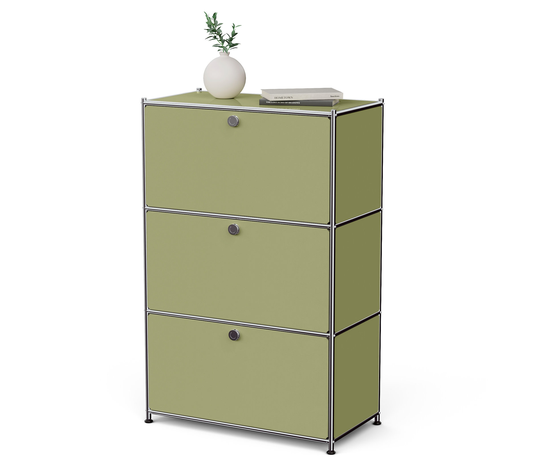 Tchibo - Metall-Kommode »Cn3« mit 3 Klappenfächern - 77x40x120,3cm - chrom -