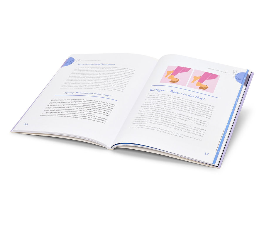 Aufgeschlagenes Buch mit Text und Abbildungen links und rechts.