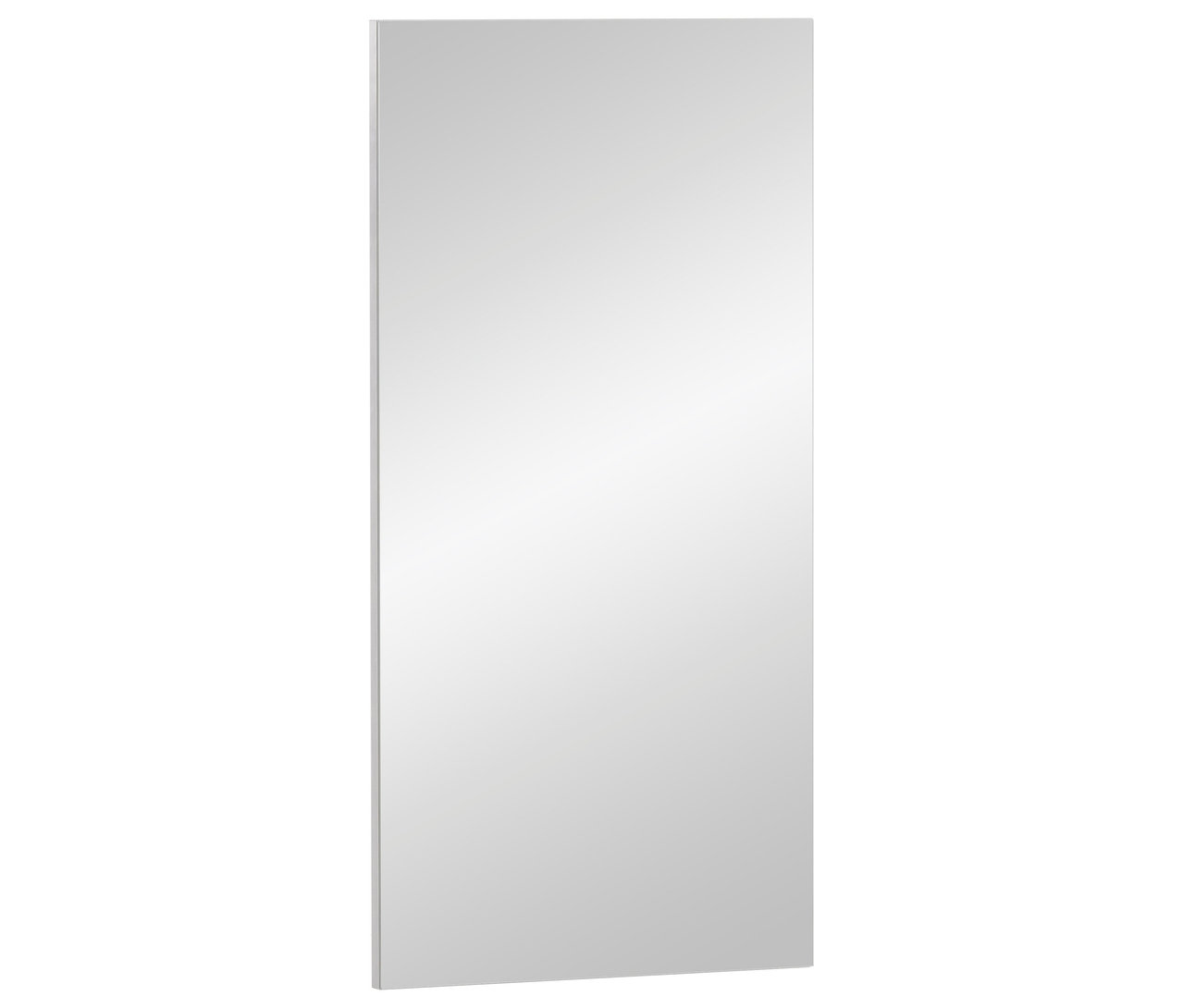 Rechteckiger Spiegel mit silbernem Rahmen.