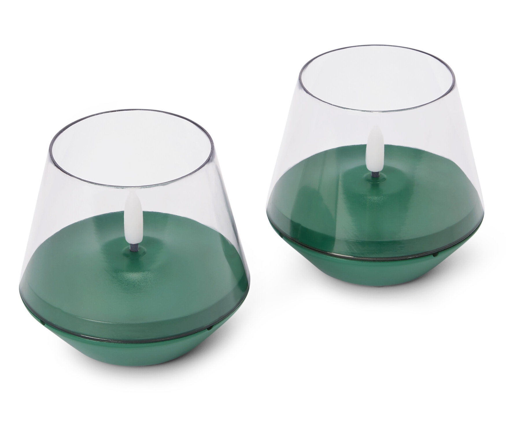 Tchibo - 2 LED-Outdoor-Kerzen - 8x8x7,5cm - grau -