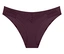 Burgundfarbene Damen-Slips mit einem muschelförmigen, spitzenähnlichen Muster vorne und transparenten, strukturierten Einsätzen an den Seiten des Bundes.