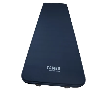 Dunkelblaue Tambu Isomatte »NALA Comfort 3D 10.0« mit zwei Ventilen und weißem Logo.