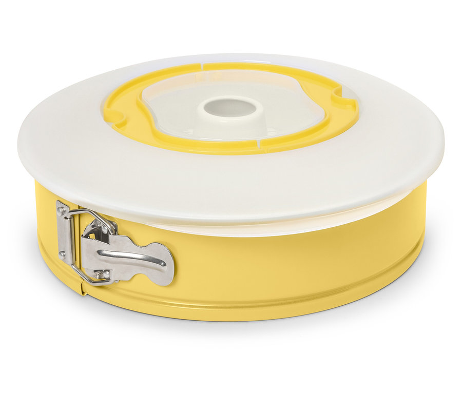 Gelbe Springform mit Deckel