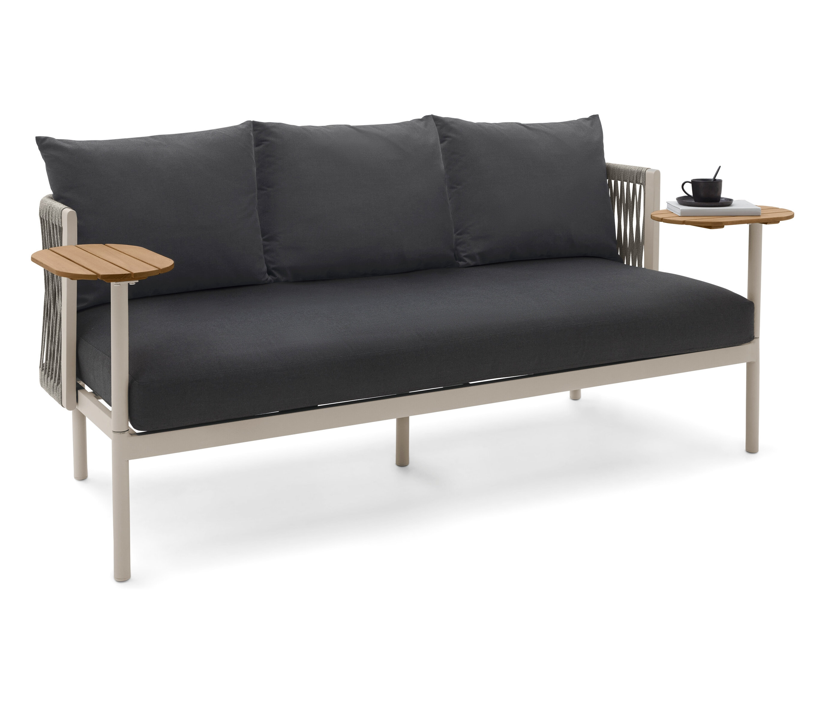 Tchibo - Gartensofa mit 2 Drehtischen - 180x91x91,5cm - anthrazit -