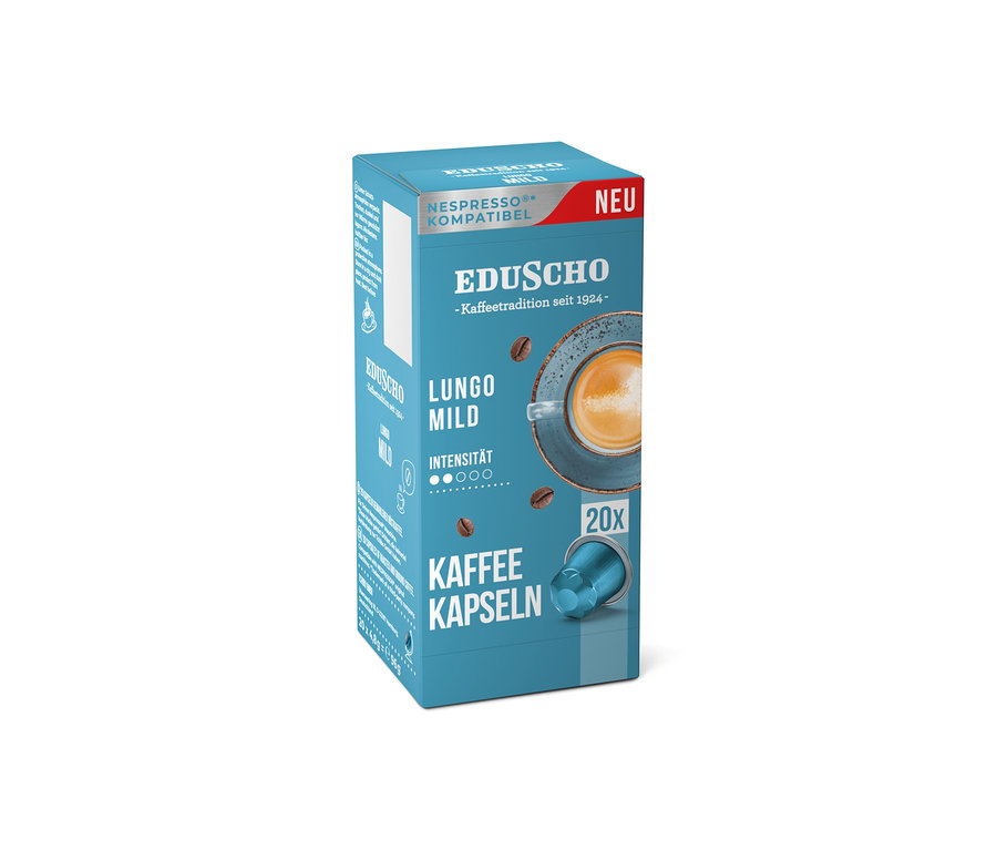 Eine Packung Eduscho Lungo Mild - 20 Kapseln.