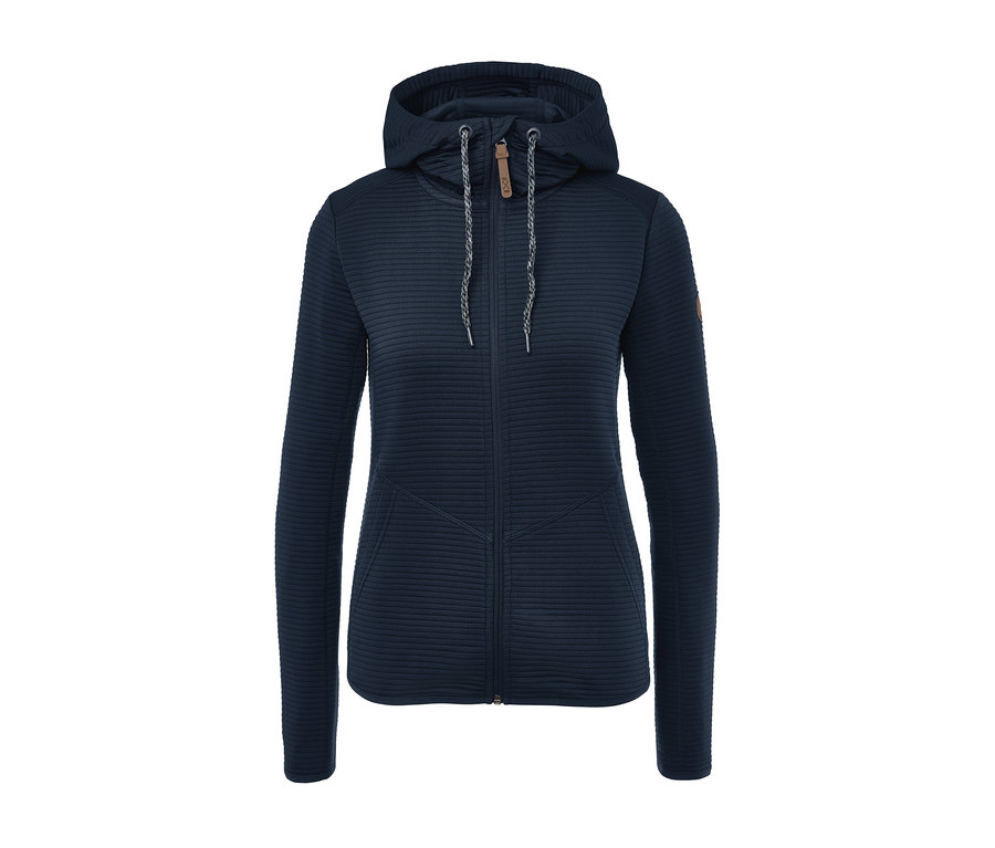 Marineblaue Kapuzenjacke.