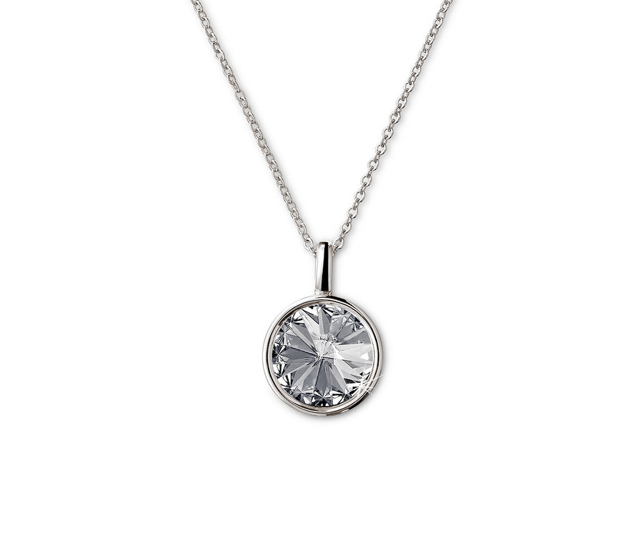 Silberkette mit Rivoli-Kristall von Swarovski®.