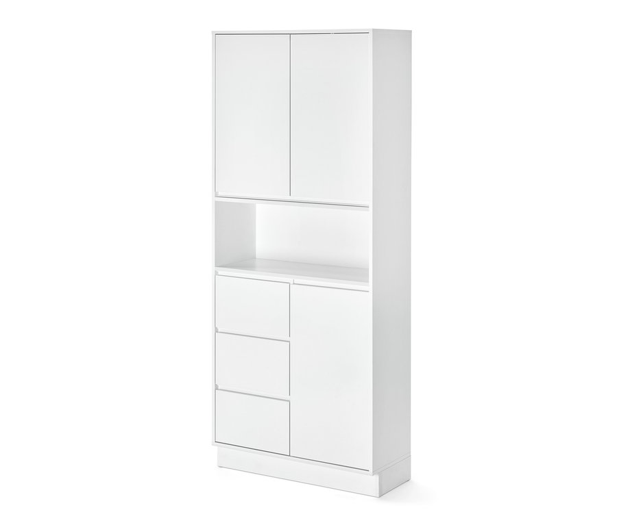 Weißer Bad-Hochschrank.