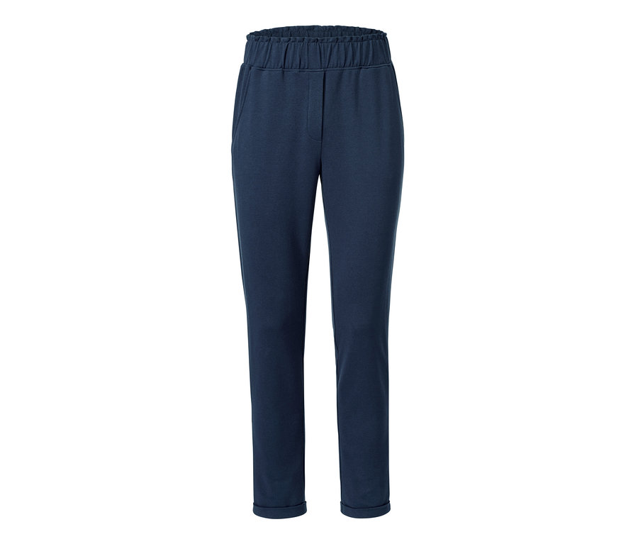 Knöchellange, marineblaue Sweathose.