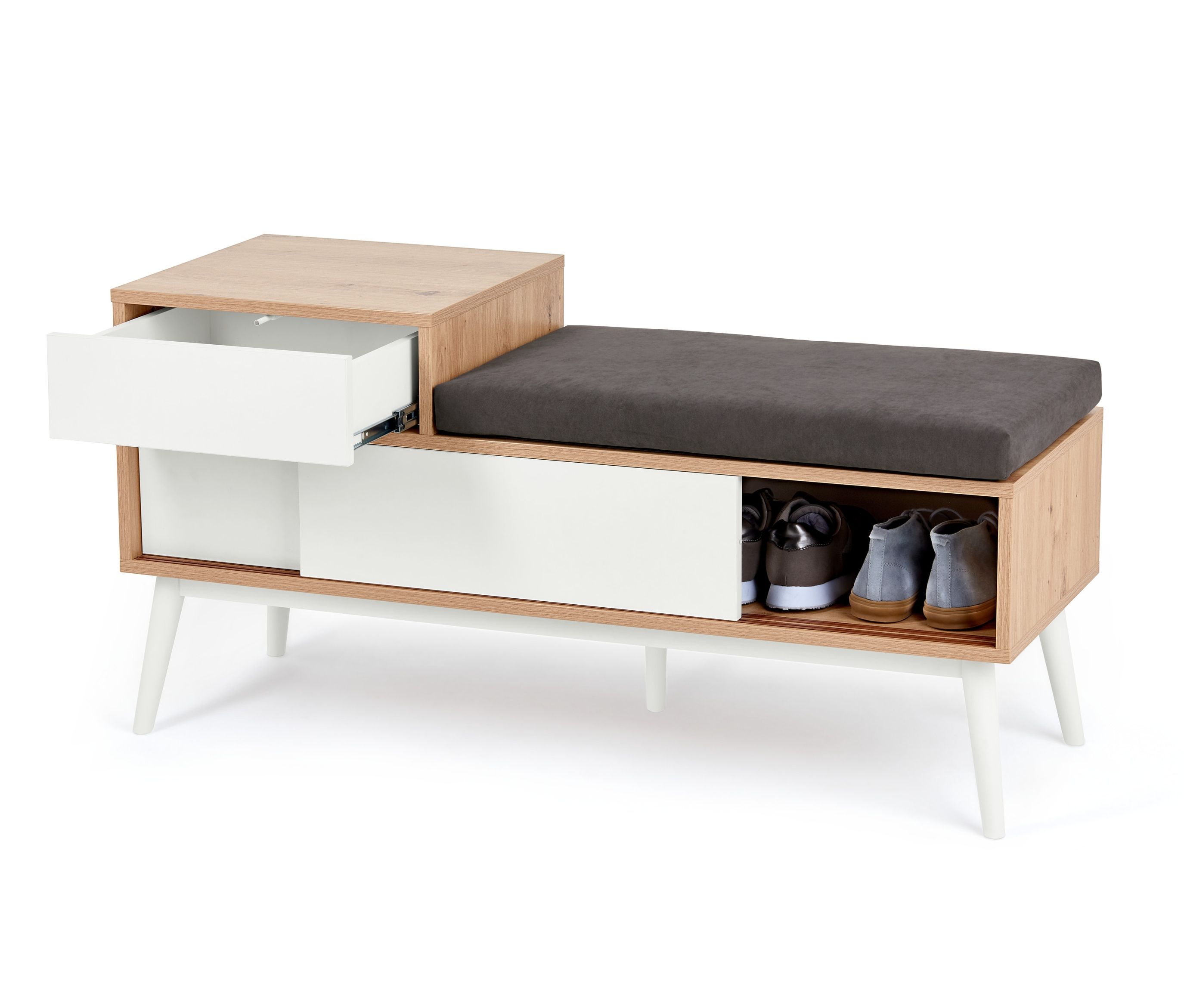 Thumbnail - Tchibo - Sitzbank mit Schuhfach - 108x38x54,5cm - braun - Holz / Buchenholz / Polyester