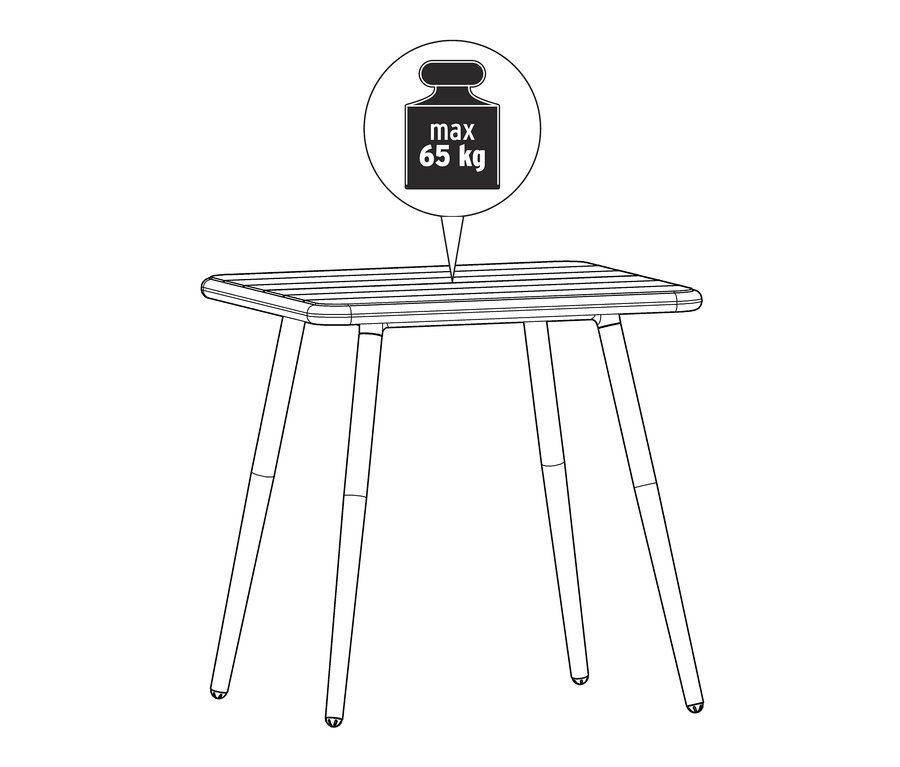 Skizze eines terrakottafarbenen 3-teiligen Gartensets.