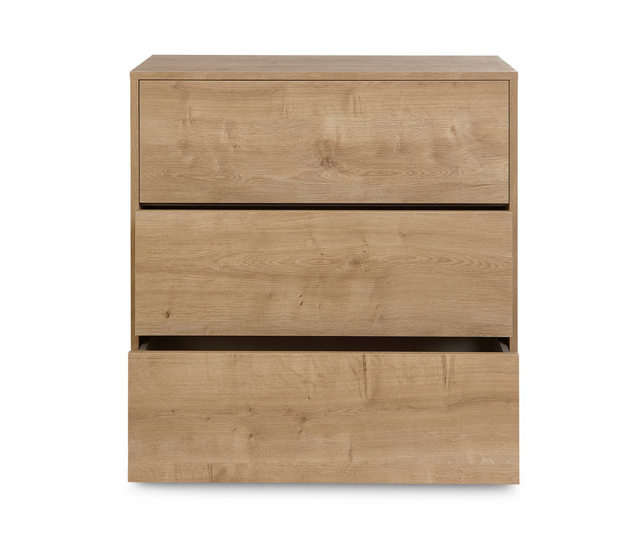 Das Regalmodul »Flemming«, ca. 75 x 75 cm, mit 3 Schubladen in Eichendekor.