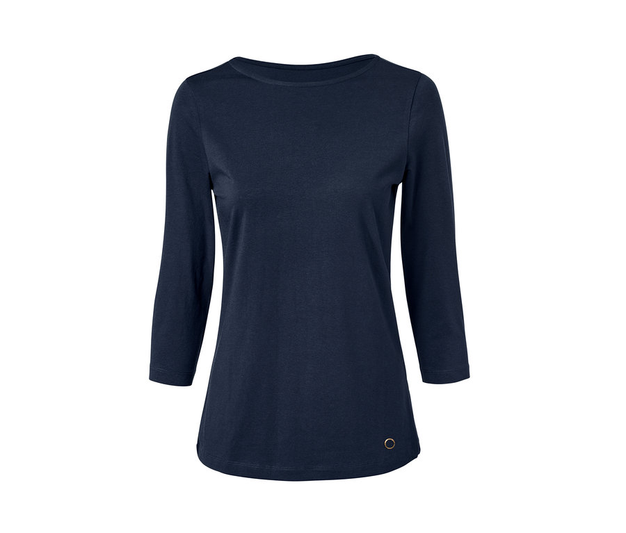 Marineblaues Shirt mit 3/4-Arm.