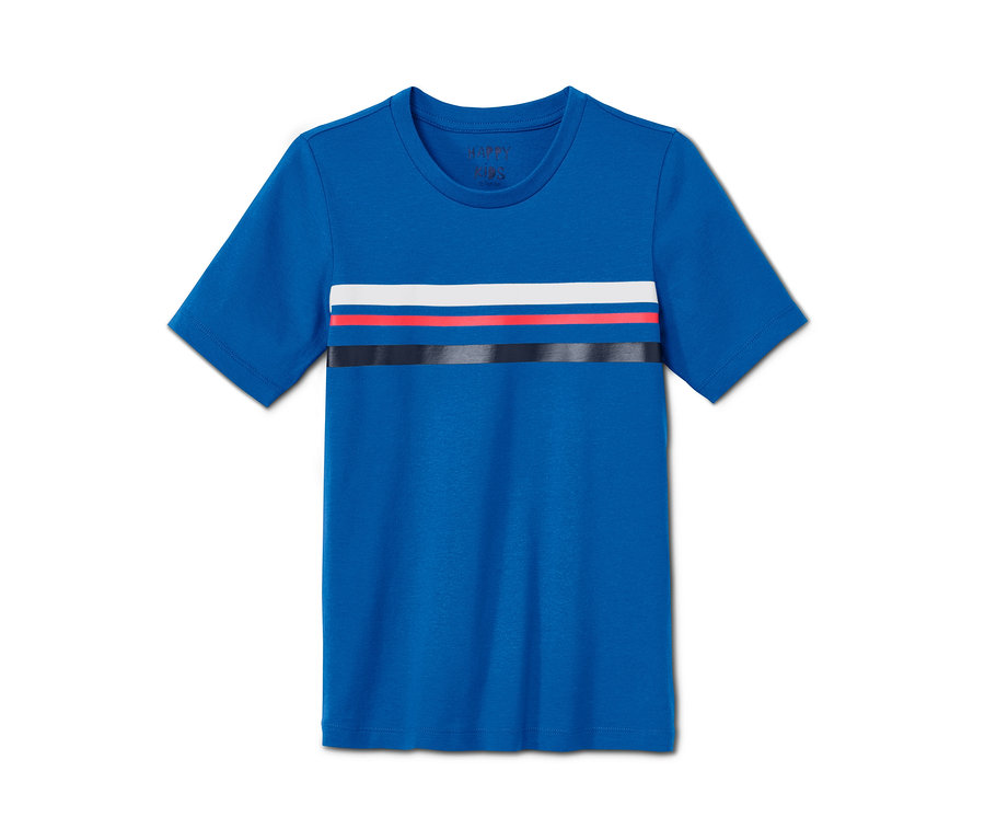 Blaues Shorty-Pyjama mit Streifen.