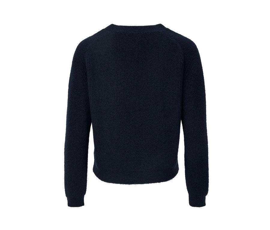 Marineblauer Grobstrick-Cardigan.