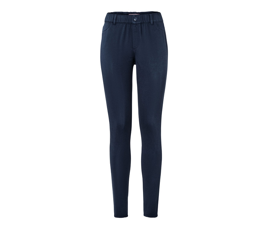 Blaue Jeggings.