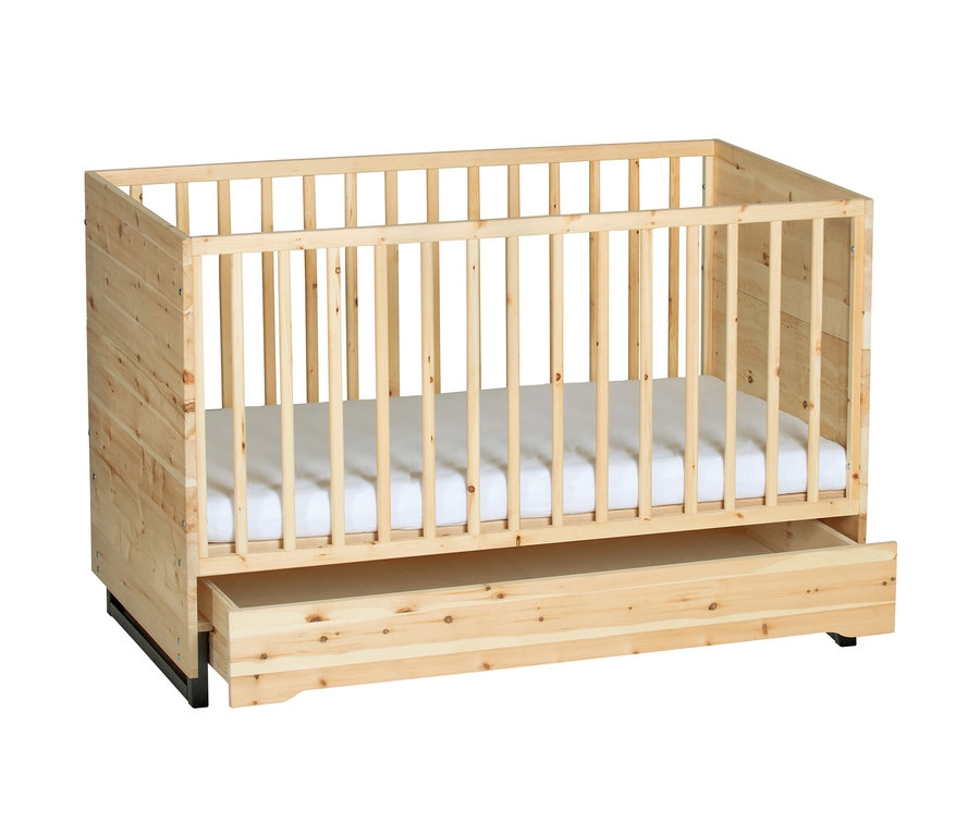 Schardt Kombi-Babybett »Zirbenholz« mit offenem Stauraum.