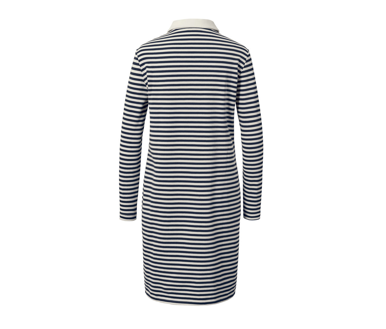 Gestreiftes Sweatkleid mit Polokragen.