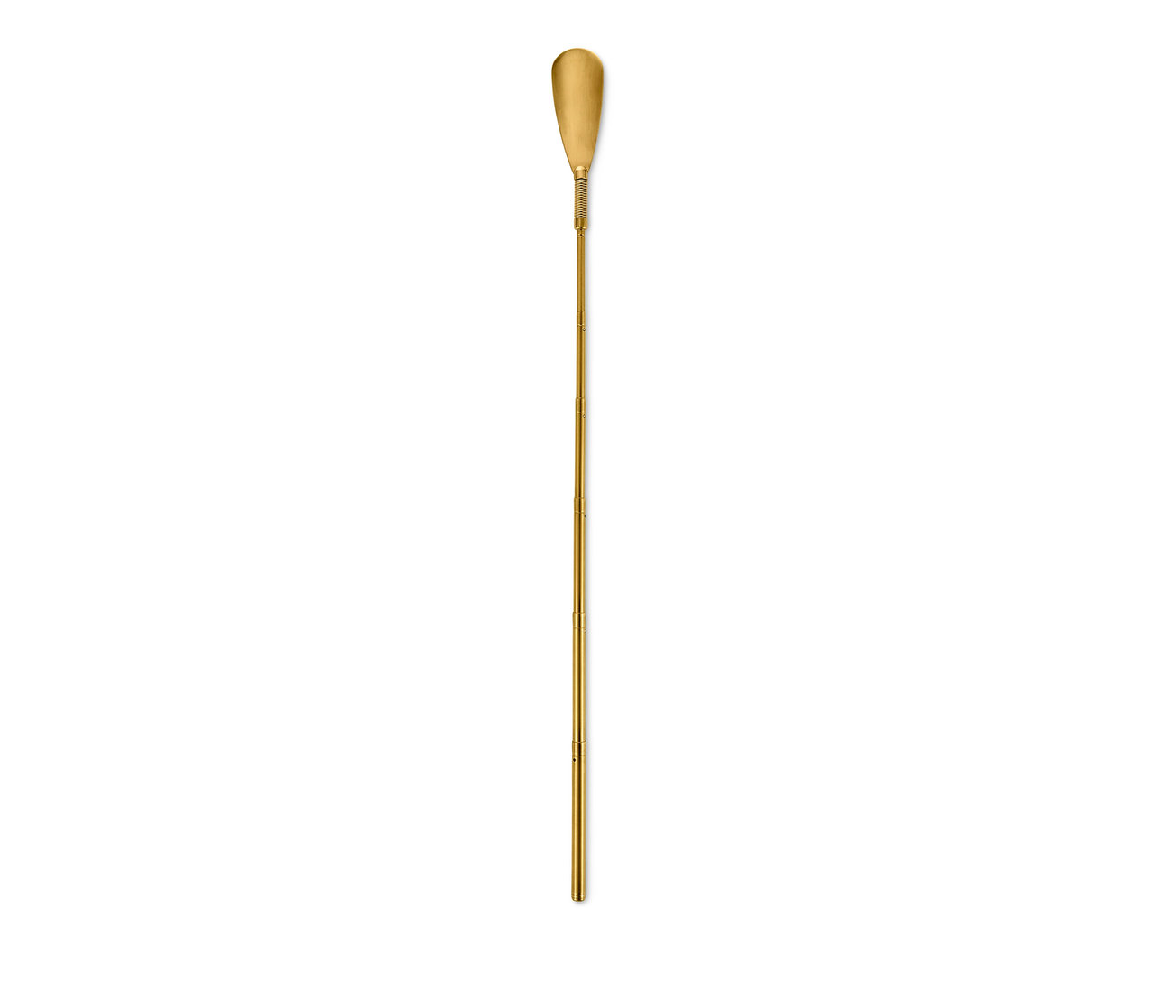 Goldener Teleskop-Schuhanzieher auf weißem Hintergrund.