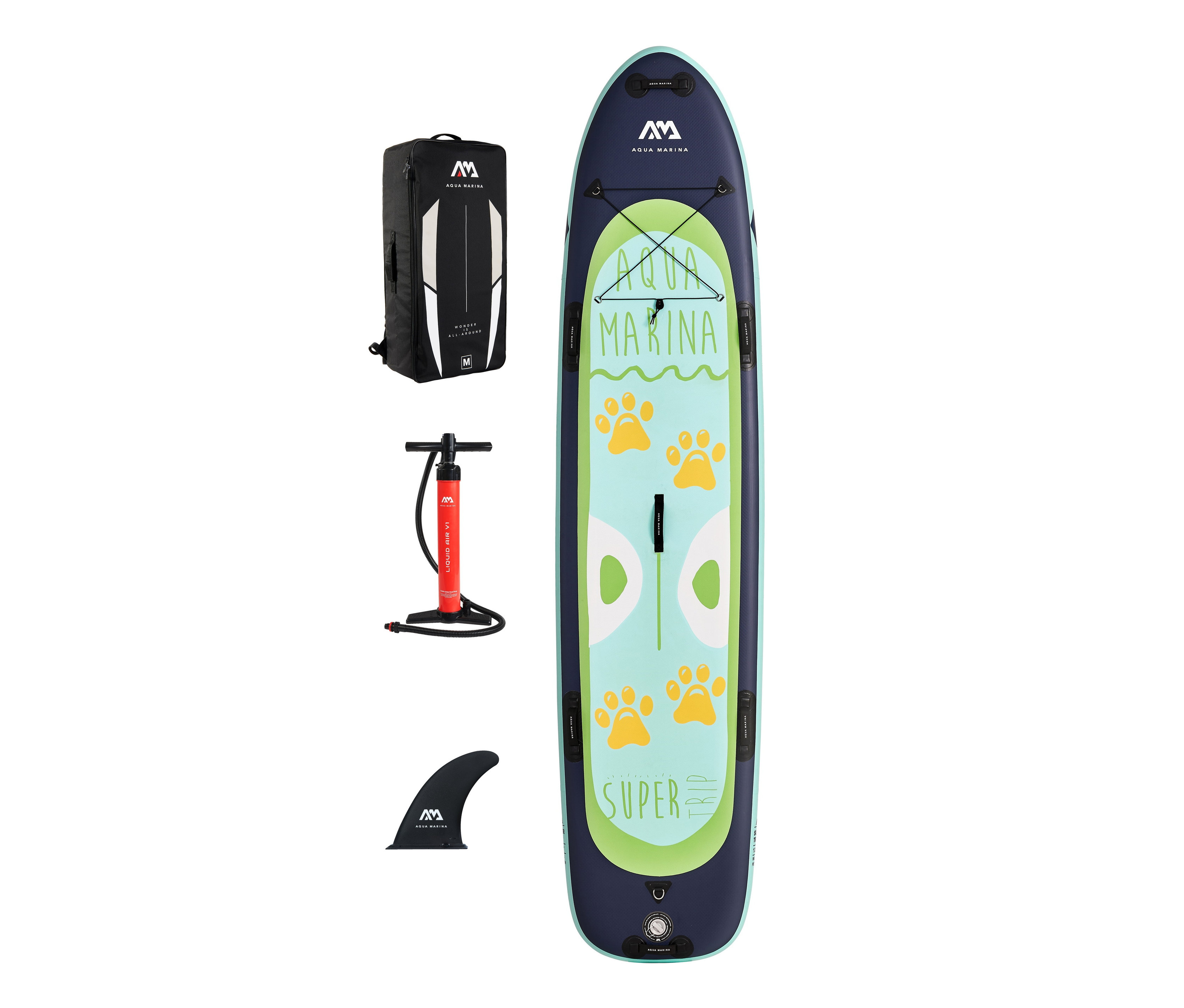 Aufblasbares SUP-Board »Super Trip Family« mit Pumpe, Finne und Rucksack.