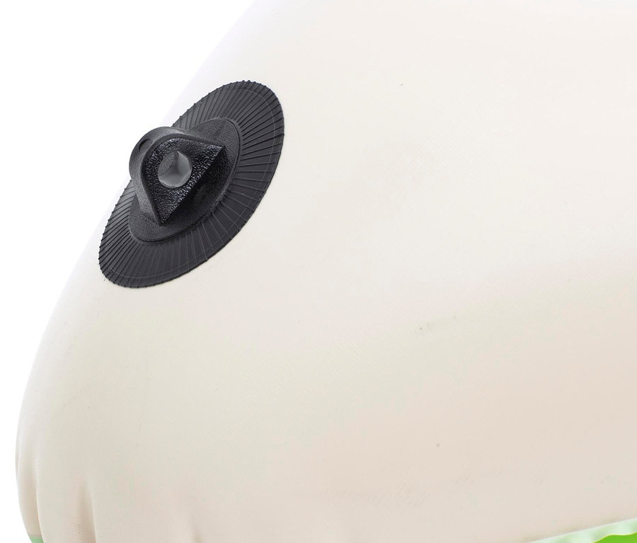 Detailansicht eines aufgeblasenen Bestway® Hydro-Force Angelboot-Set »Koracle« mit schwarzem Ventil.