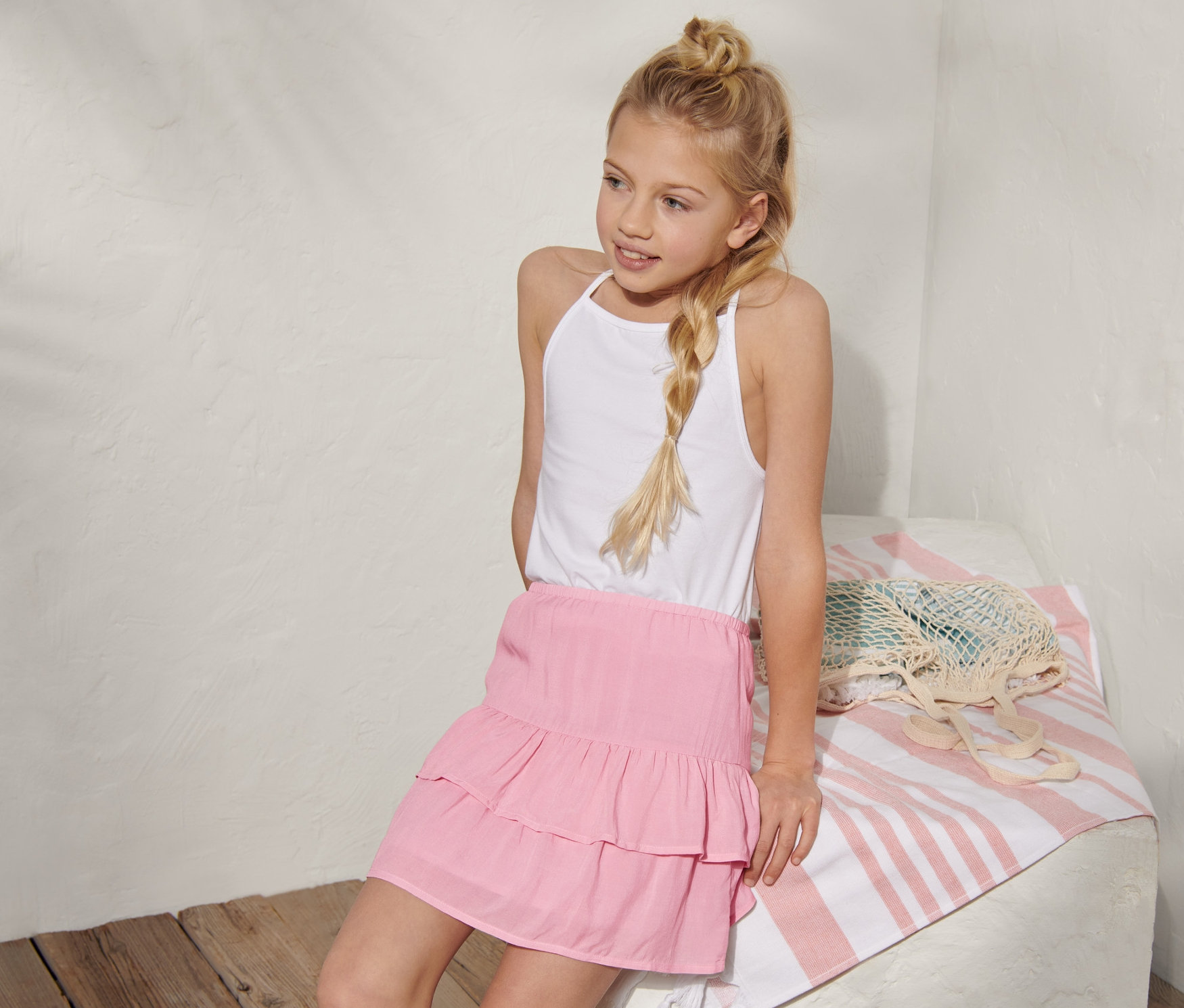 Thumbnail - Tchibo - Gestufter Webrock - Mädchen - Gr. 158/164 - rosa