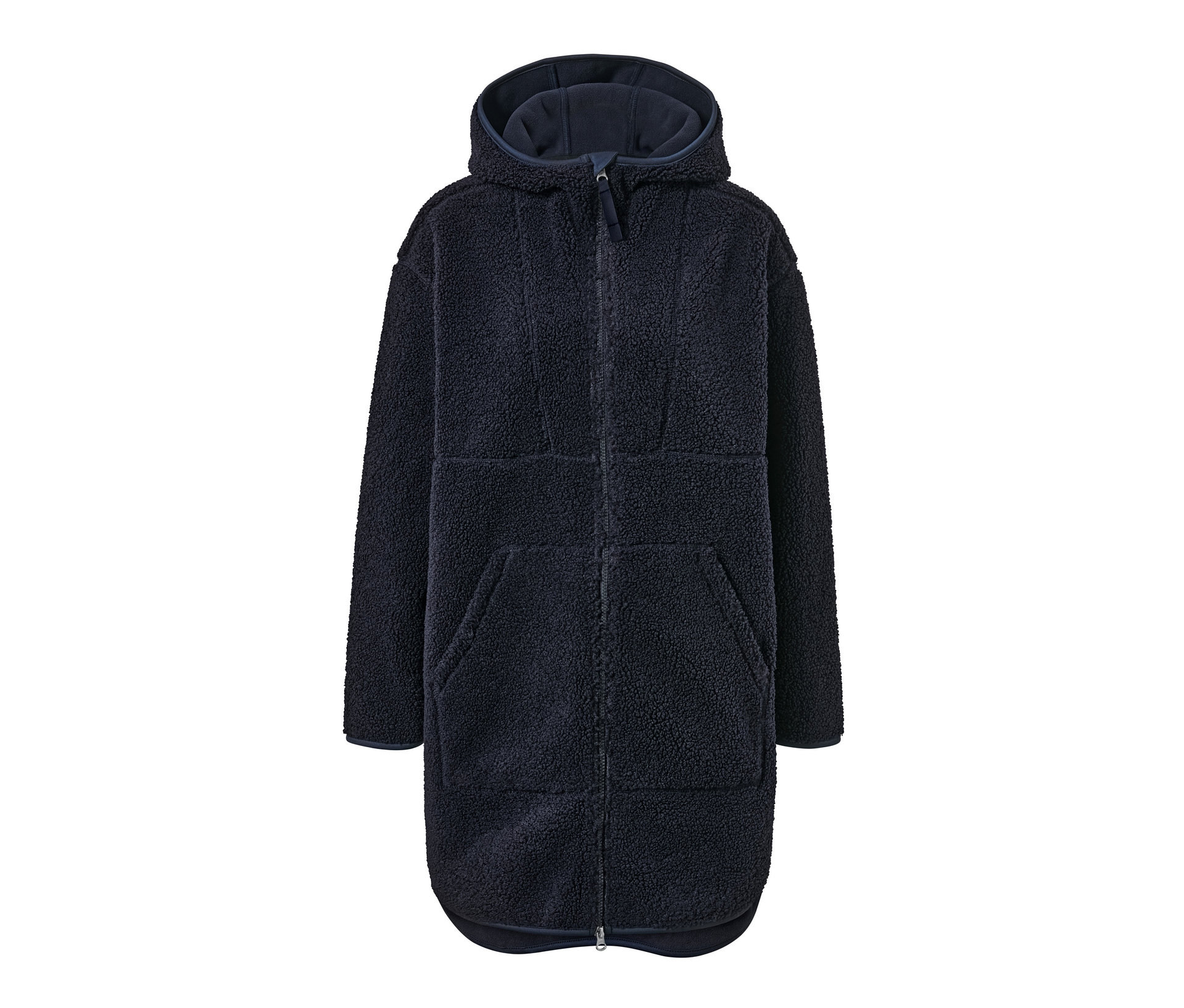 Oversized Teddymantel - Damen - Gr. XS - dunkelblau - dunkelblau