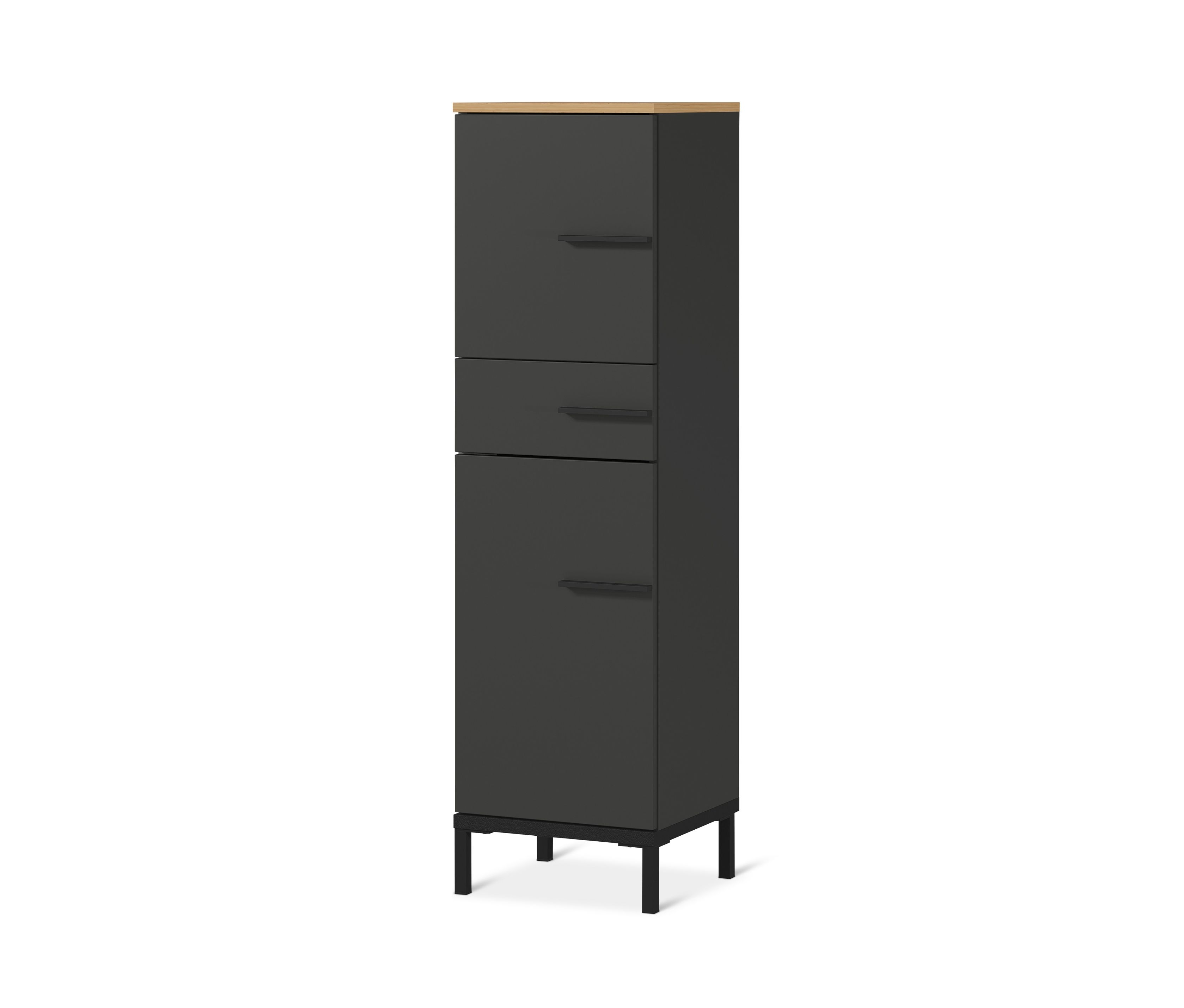 Tchibo - Mediumschrank »Yonkers« - 34x34x123cm - schwarz - Holz / Metall