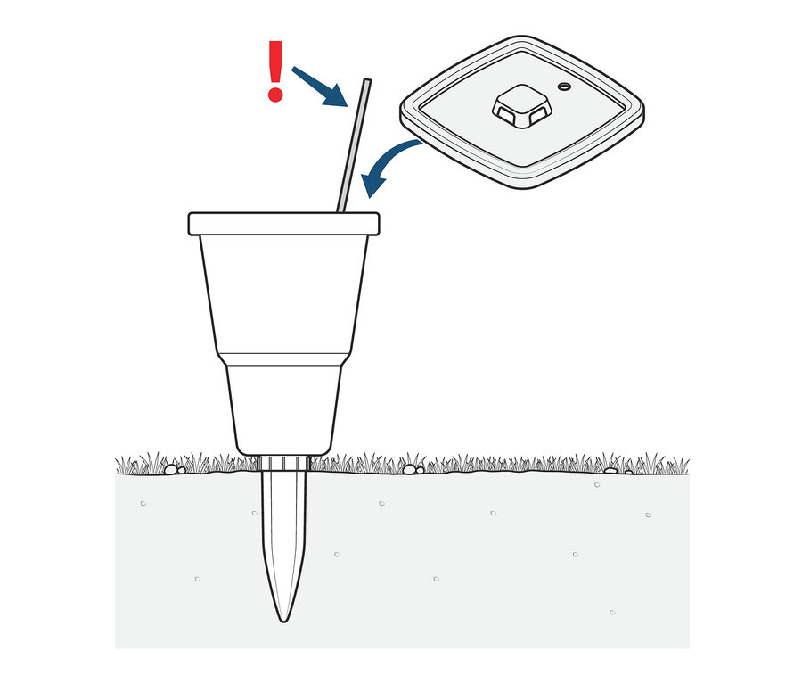 Illustration von einem Aqua-Pot, 2er-Set, das in den Boden gesteckt wird.